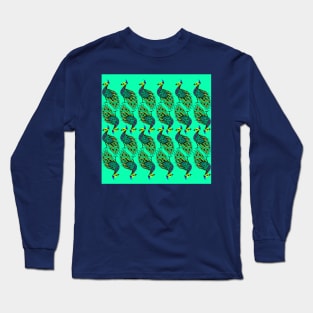 the peacock wallpaper in boho style Long Sleeve T-Shirt